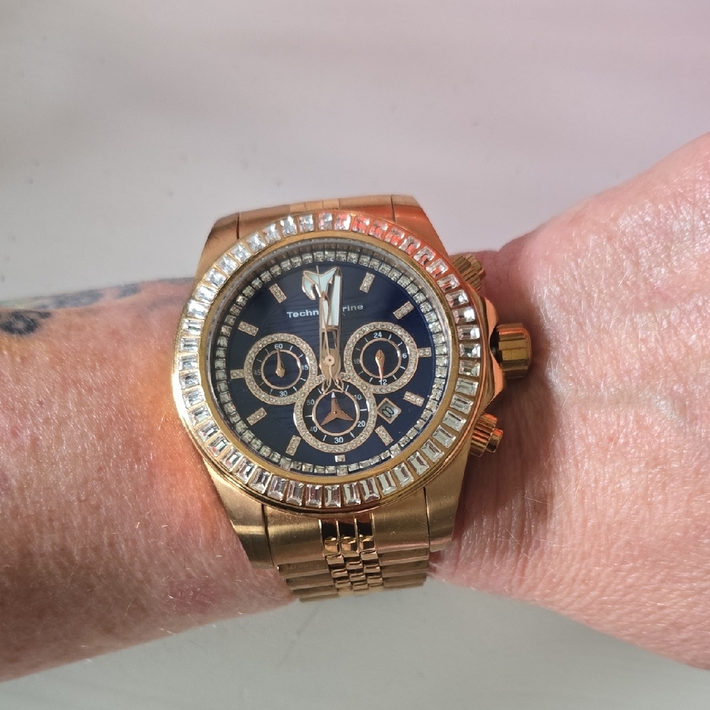 Technomarine Rose Gold and Navy Chronograph Watch - Picture 6 of 6
